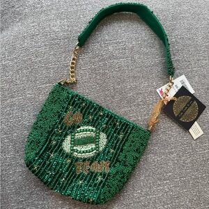 Viral TikTok Beaded Bag Green Go Team with Gold Accents New with Tags TJ Maxx